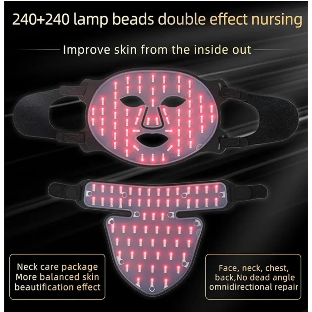 Facial Mask Instrument Near-infrared LED Spectrum Facial Mask Neck Beauty Home